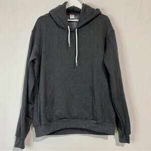 F498 Men’s Basic Fleece American Apparel Pullover Hoodie Grey Size XL NWOT Comfy